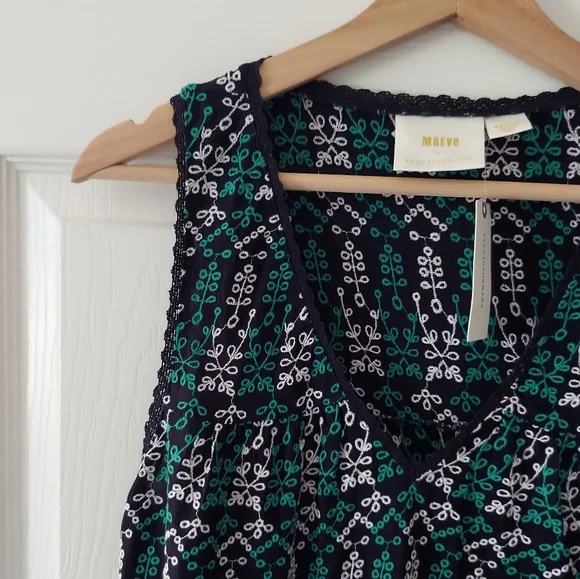 NWT Maeve Anthropologie Cammie Embroidered Peplum Tunic Top Size Medium - Picture 4 of 6